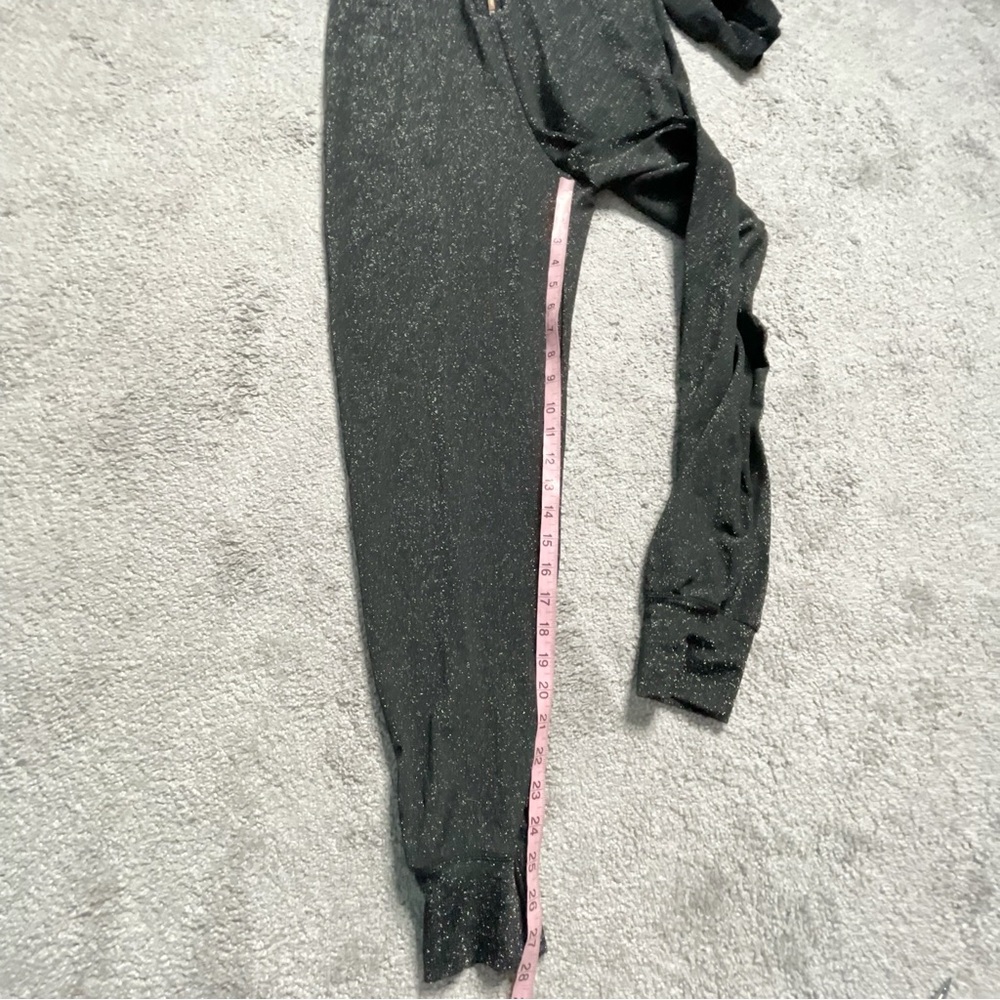 Savage x Fenty Jumpsuit Small Black Glitter Hooded Loungewear Zip Up Stretch - Picture 5 of 14